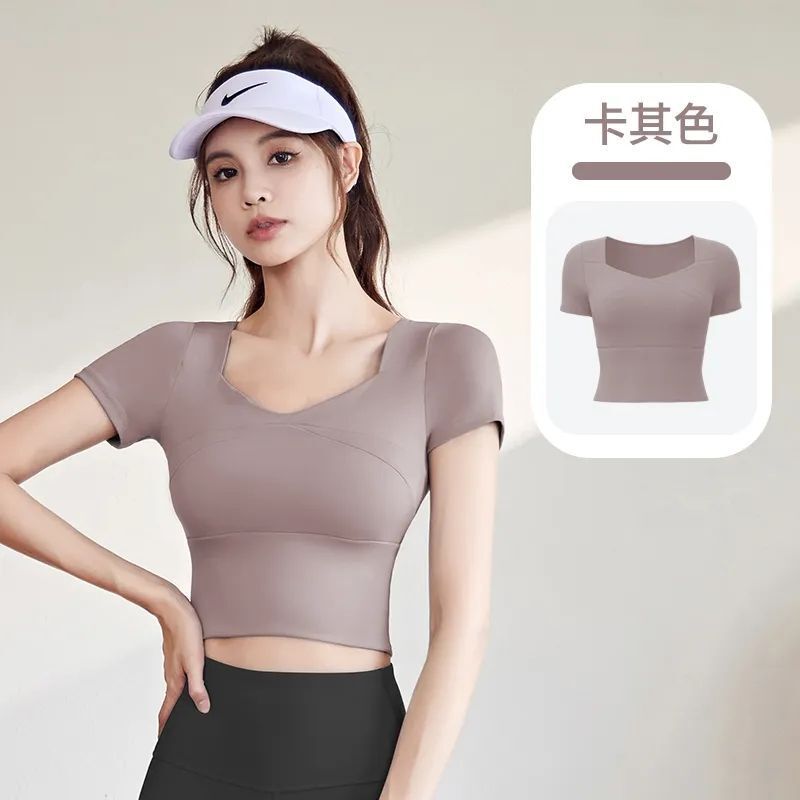 瑜伽服女套装套装女2025新款夏季专业跑步运动上衣普拉提训练健身|undefined