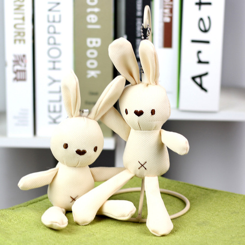 玉米兔子毛绒玩具兔兔公仔小号玉米格子兔服装挂件包包配饰小兔子