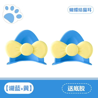 Motosiklet dəbilqələri | Ears Cat Ears Electric - cat-ear-bow-lake-blue-yellow-comes-with-traceless-glue