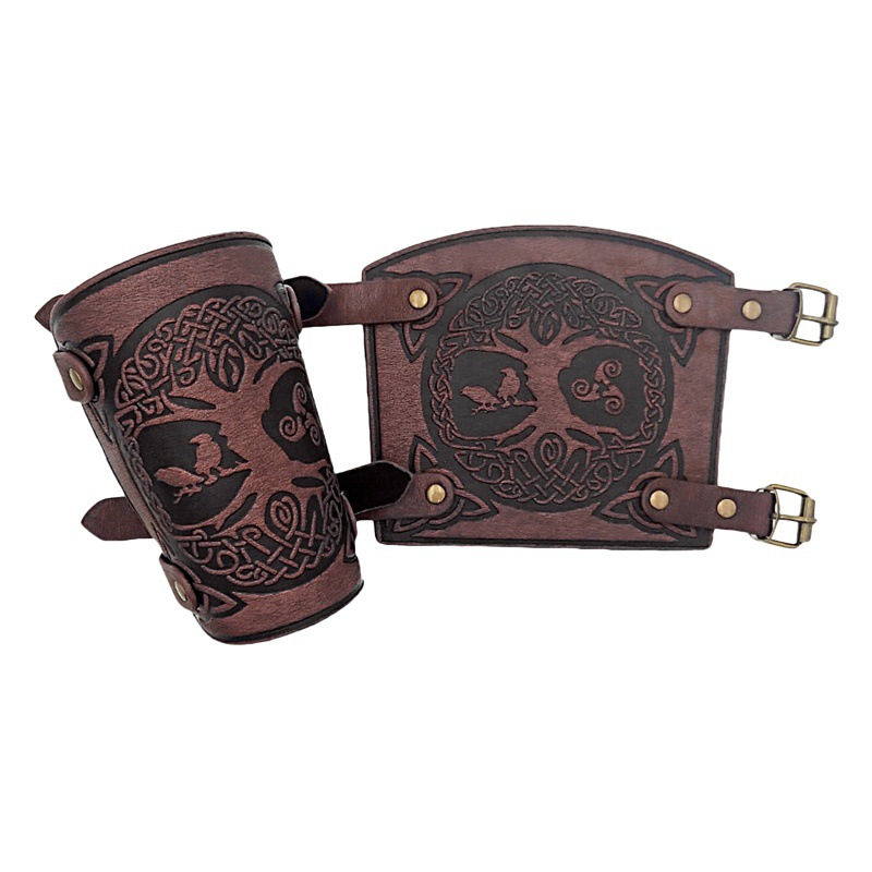 Transfronterizo Amazon Temu Nordic Árbol de la vida en relieve hebilla de hardware pulsera medieval Europea retro COSPLAY