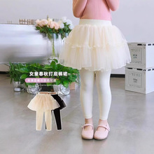 女童裤裙春夏装款儿童假两件连裤裙裤白色春夏款打底裤外穿小宝宝