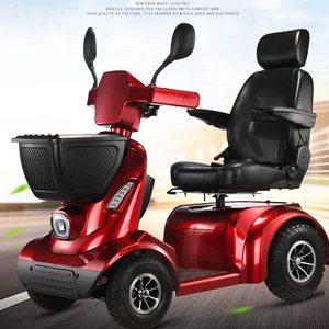 Electric four-wheeled vehicle, manually operated, with automatic folding function, designed for elderly users, single-seater, for leisure and home use, and suitable for people with disabilities