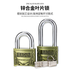 锌合金叶片锁芯古铜色铜锁芯挂锁防水防锈锁老式户外挂锁链条锁