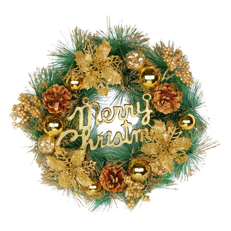 Amor de Hong Kong oro Navidad flor ratán anillo puerta decoración Hotel simulación Navidad carta Garland centro comercial ratán decoraciones