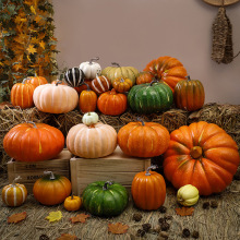 跨境仿真泡沫南瓜模型万圣节 感恩节圣诞装饰拍摄道具假南瓜摆件
