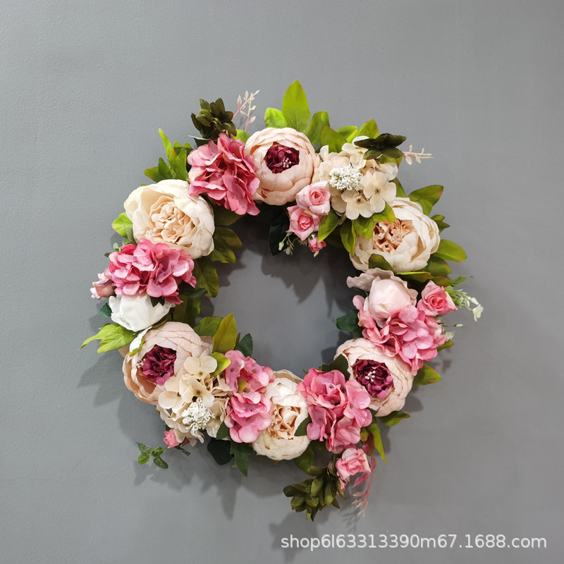 Peonía artificial guirnalda colgante decoración puerta decoración boda dintel fotografía boda sala de estar decoración floral fábrica directa al por mayor