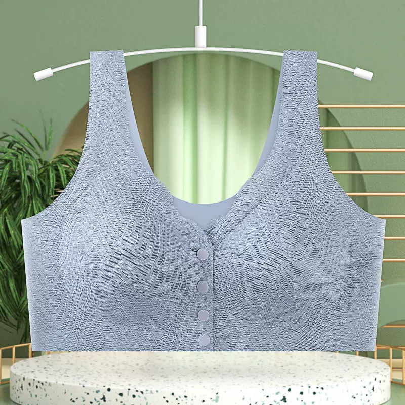 春季新品蕾丝前开扣内衣女舒适聚拢收副乳中老年妈妈无钢圈文胸罩