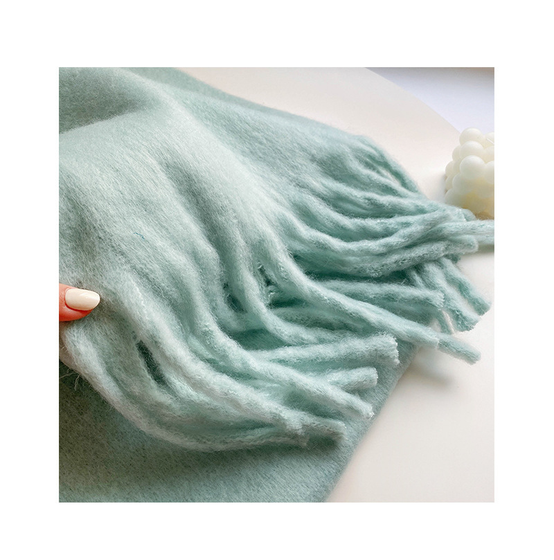 Solid Color Thickened and Extended Scarf for Women, 2026 Autumn and Winter New Korean Style, Versatile Winter Shawl for Students, Pink