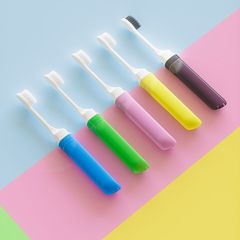 [Folding Toothbrush] Adult Soft-bristled Household Couple Oral Cleaning for Business Travel Independent Pack Portable Manufacturer