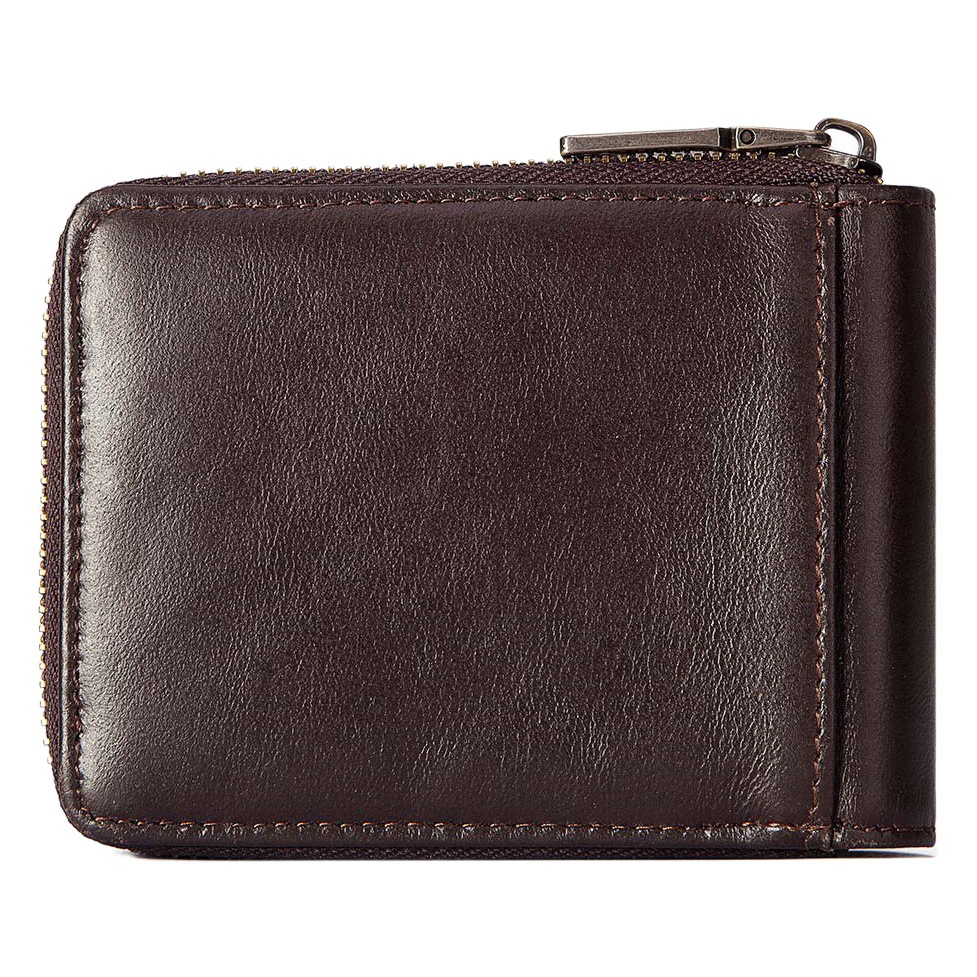 Rfid Anti-Theft Genuine Leather Wallet, Top-Layer Cowhide Short Coin Purse with Zipper, European and American Retro Leather Goods, Men's Portable Wallet