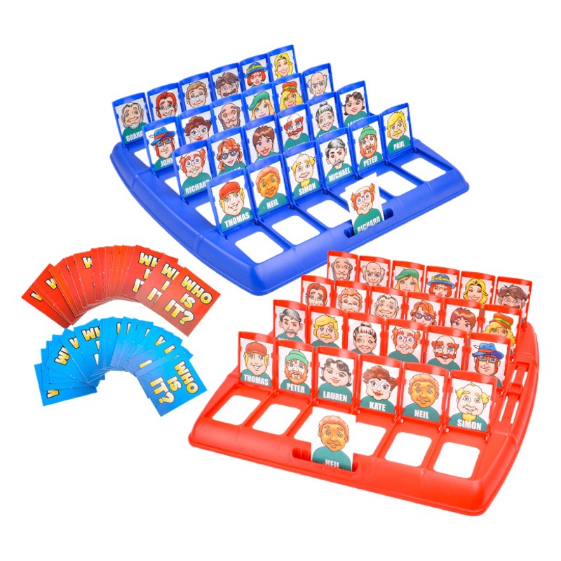 Adivina quién soy juego de mesa tarjeta persona diadema razonamiento lógico pensamiento rompecabezas niños padre-hijo juego interactivo juguete
