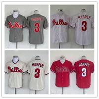 В наличии бейсбольная майка MLB оптом Филадельфия № 3 Harper вышитая майка внешняя торговля бейсбольная форма.