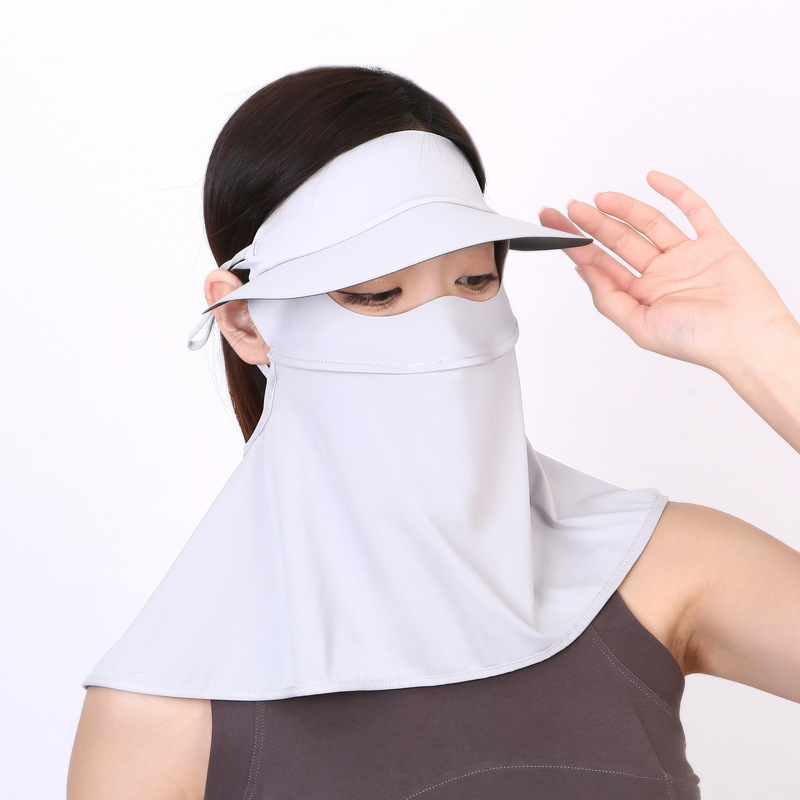 2024 verano nuevo sombrero máscara solar para mujeres conductor máscara anti-UV de cara larga cara de sombra de sol Gini