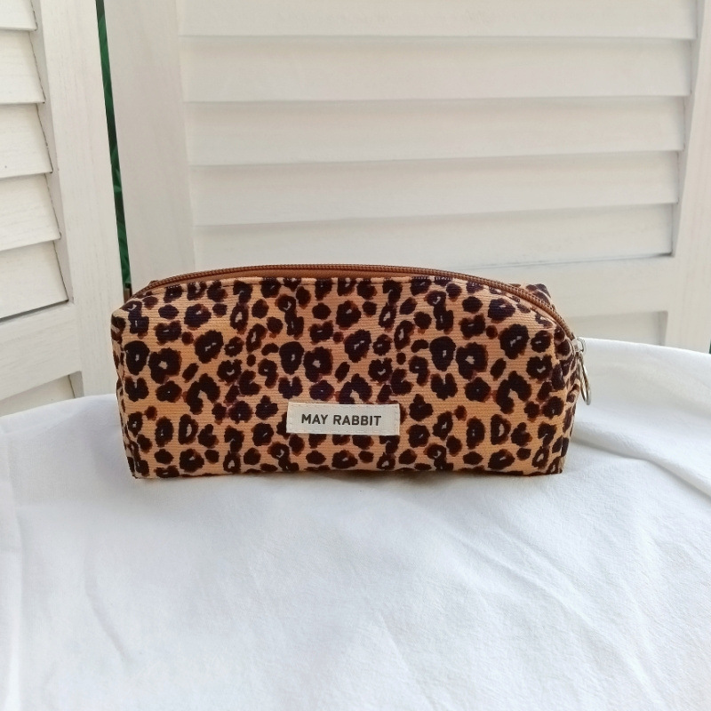 MAYO CONEJO caja de lápices de pana de color sólido artístico simple bolsa de almacenamiento de estudiantes de secundaria bolsa de papelería de gran capacidad de moda