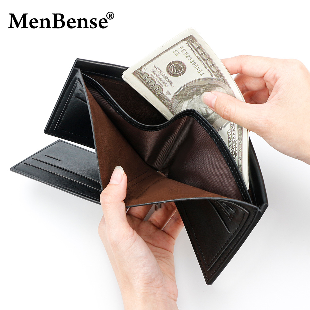 Nueva billetera corta para hombres de negocios de alta gama, bolsa de tres pliegues con página horizontal, billetera para hombres, billetera, billetera, tarjeta al por mayor