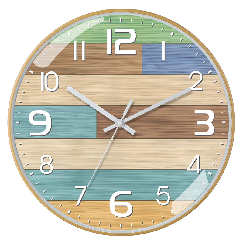 Reloj de pared de 12 pulgadas (30 cm) con acabado cepillado de bambú/madera - Estilo chino moderno - Silencioso - Para sala de estar - Venta transfronteriza