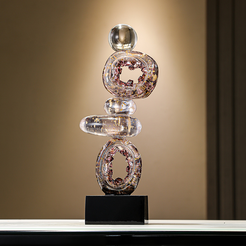 时来转摆件感客厅电视酒轻奢办公室家居装饰