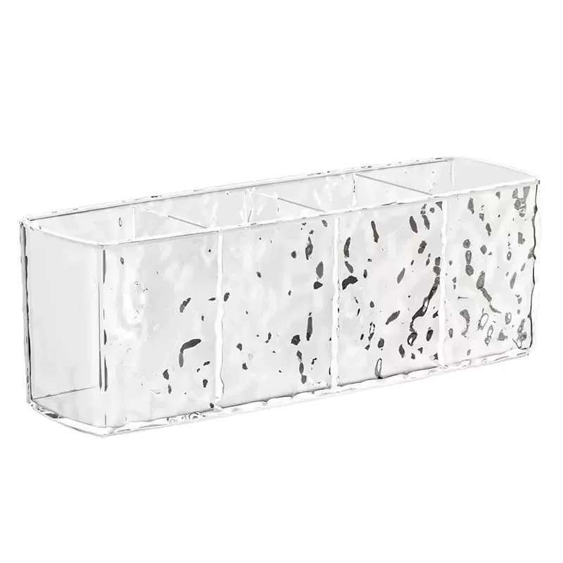 Acrylic storage box for dressing table, clear custom square organizer, textured diamond or ripple