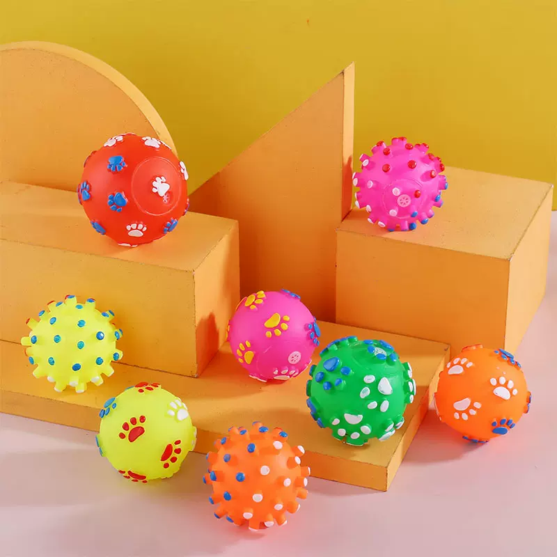 狗狗玩具搪胶发声玩具磨牙耐咬解闷球小刺球泰迪训练宠物用品批发