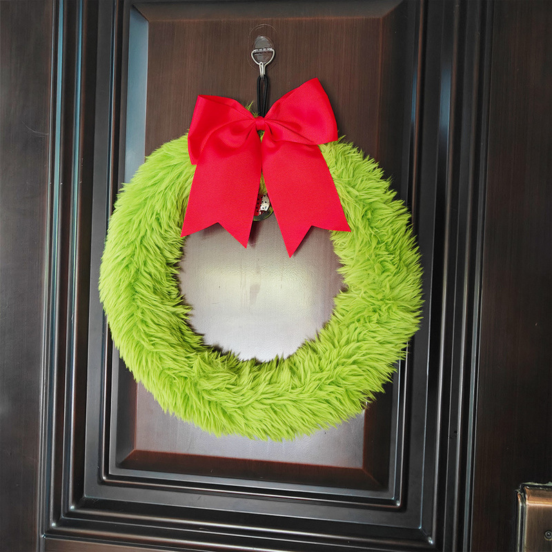 クリスマスリース クリスマスぬいぐるみリース クリスマスサークルガーランド クリスマスリースドアハンギング フロントドアクローゼットテーブル装飾|undefined