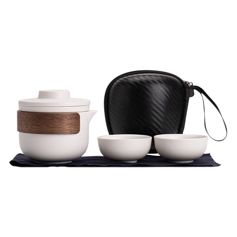 Travel tea set suit ceramic Express Cup portable one pot two cups company business gifts holiday gift logo