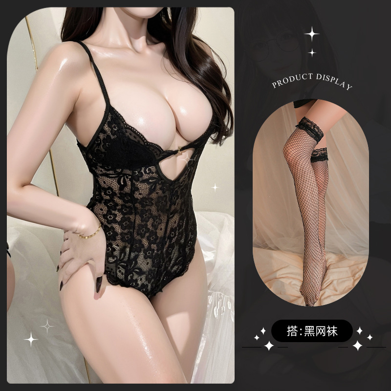 8842 블랙 + 블랙 망사 스타킹