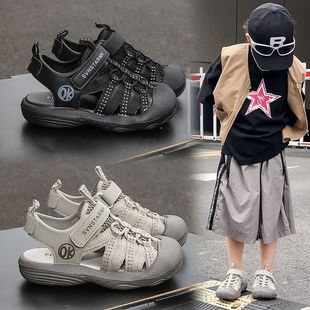 Boys Sandals 2025 Summer New Children's Sports Shoes Baotou Anti-Kick Hollow Beach Shoes Casual Running Shoes