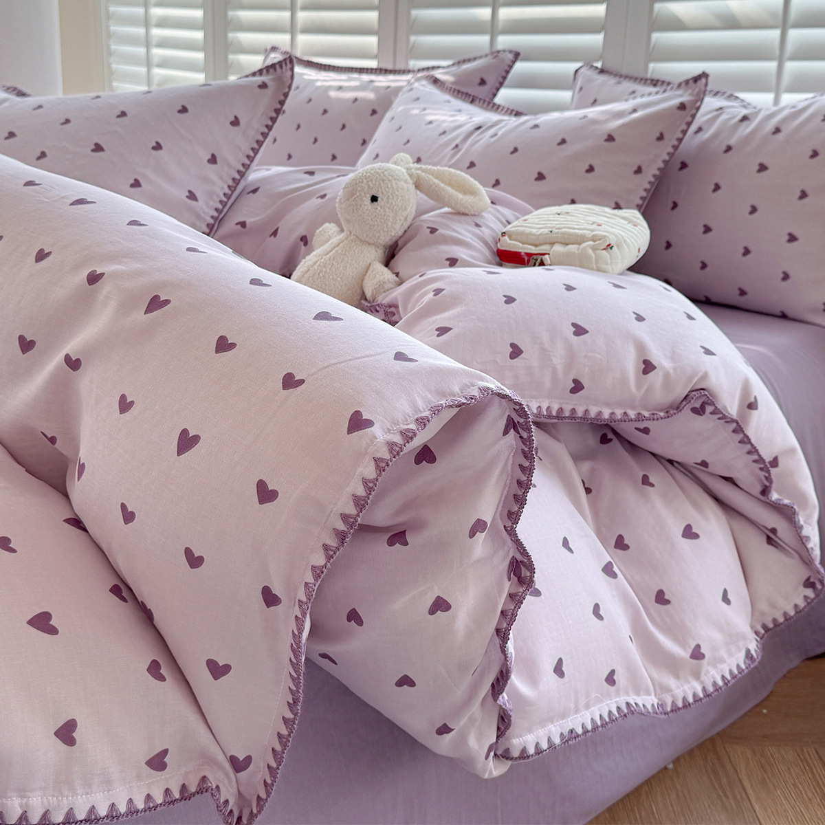 Cama de hilo de doble capa de algodón de grado materno-infantil de clase A, funda de edredón de algodón de cuatro piezas, sábana 2025 nuevo estilo universal de cuatro estaciones
