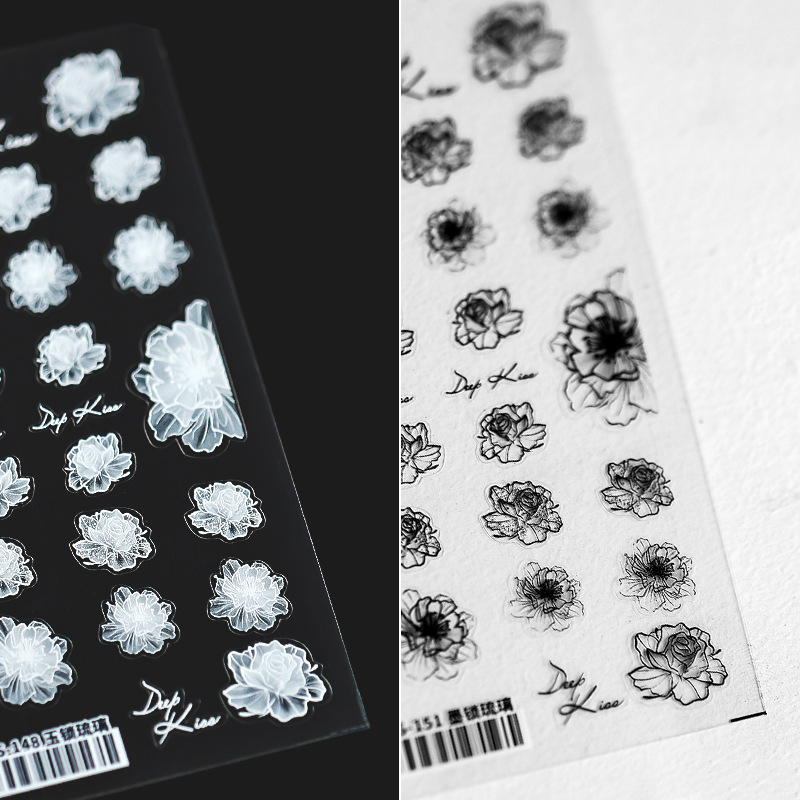 Three dimensional nail stickers