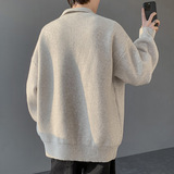 2026秋季青少年宽松型圆领长袖针织衫运动风格透气罗纹底摆厚款，男装针织衫/毛衣，星座614