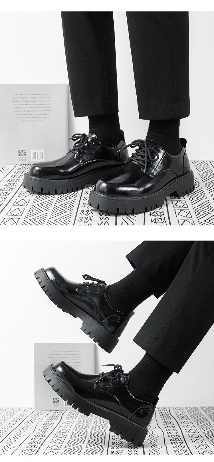 ShoeVault Derby British, scarpe casual in pelle con suola spessa, stivali bassi Martin da uomo con rialzo_voghion.com