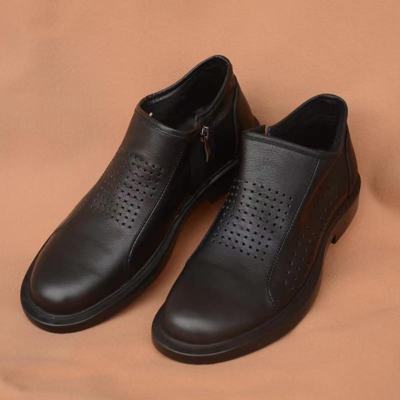 Chelsea botas de cuero para hombres, botas de cuero casuales de cuero de una sola capa, botas de cuero suaves transpirables para hombres, venta caliente