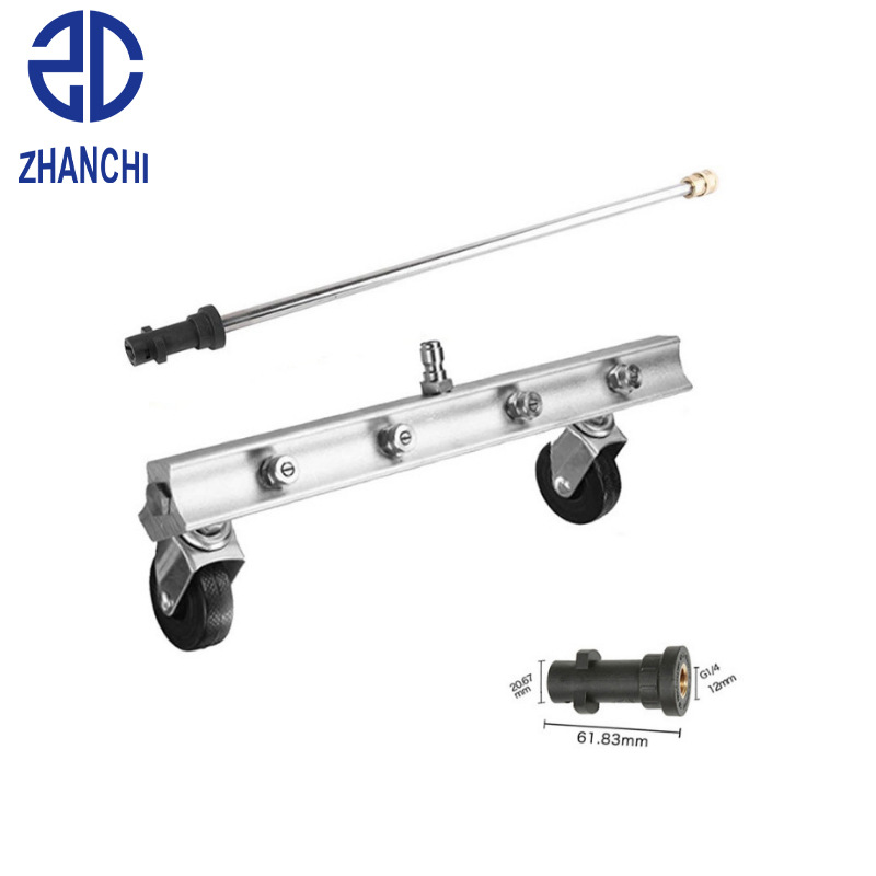 跨境高压清洗机水4孔万向轮清洗路面喷头家用汽车底盘道路洗地器