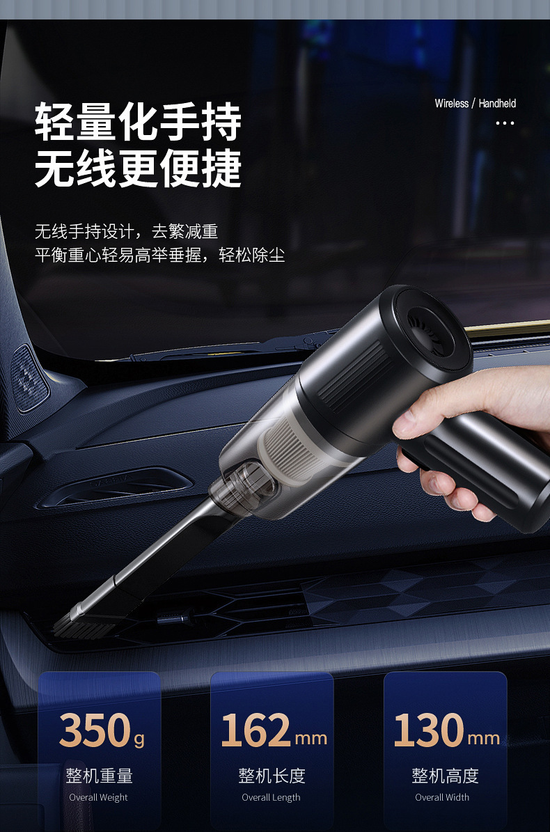 Car Vacuum Cleaner Wireless Multi-Function Handheld Portable Suction and Blowing Integrated Car Vacuum Cleaner High Power Mini
