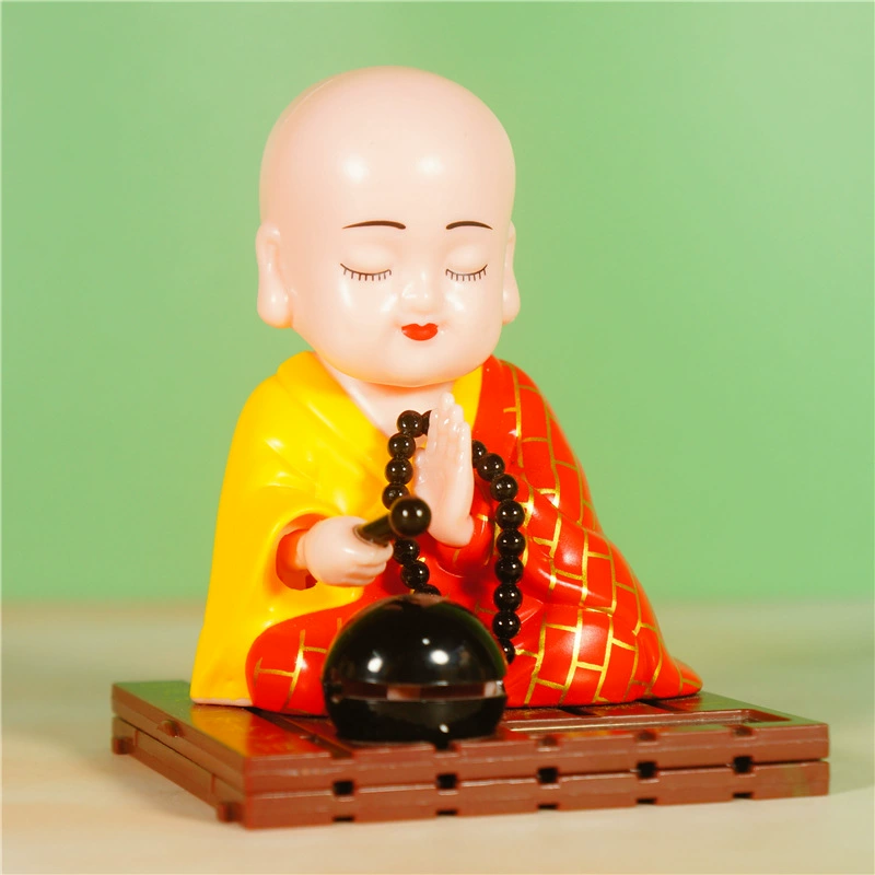 Солнечный монах качит головой кукла украшения для автомобилей маленькие украшения для новичков Свет кинетическая энергия большие украшения Будды Майтрейя
