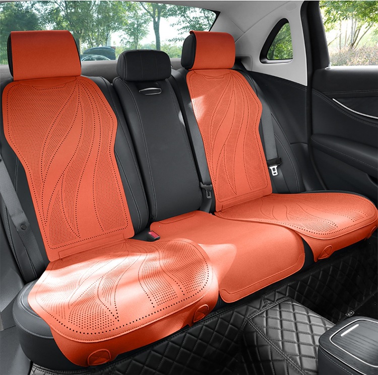 2026 Purple Wind Chime New Leaf Pattern Suede Car Seat Cushion MA10, Suitable for All Seasons