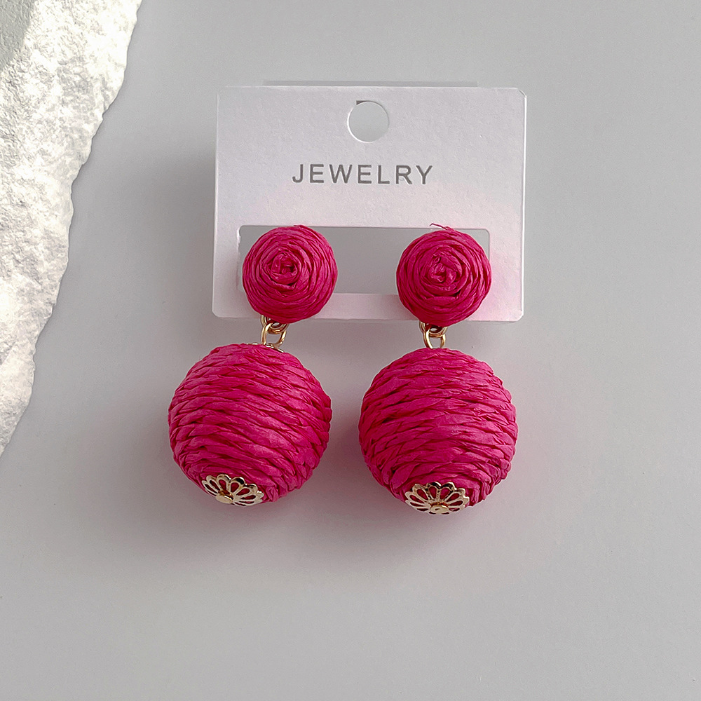 15g Weight Drop Earrings Classification 1 Pair Quantity Street Occasion raffia Material Geometric Pattern Women'S Gender Exaggerated Style 1 Pair Exaggerated Geometric Raffia Women's Drop Earrings 7