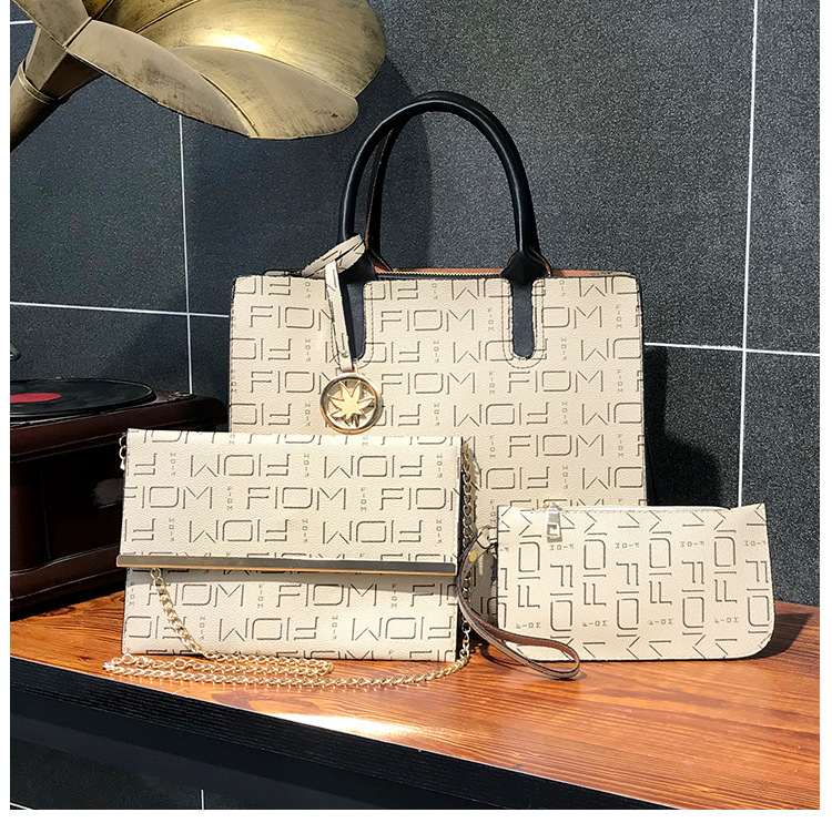 New European and American cross-border fashion women's bag three-piece set, mother-and-child bag, versatile, large-capacity crossbody single-shoulder bag undefined