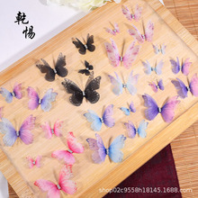 2-5cm双层薄纱立体蝴蝶发夹配饰脸贴彩妆装饰服装辅料DIY配件