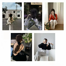 ins风服装店档口氛围感海报 韩系小清新客厅卧室墙背景装饰画照片