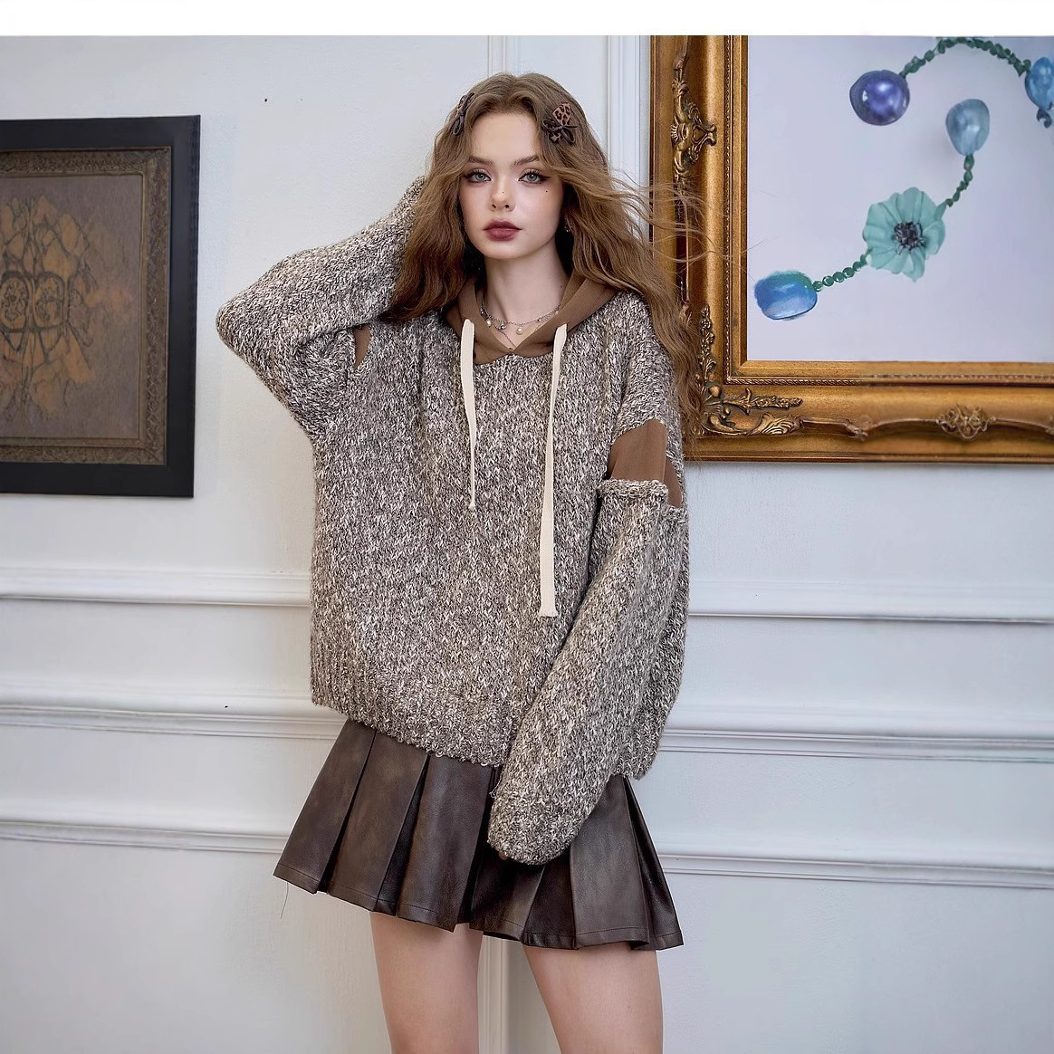 Winter sweater with hood