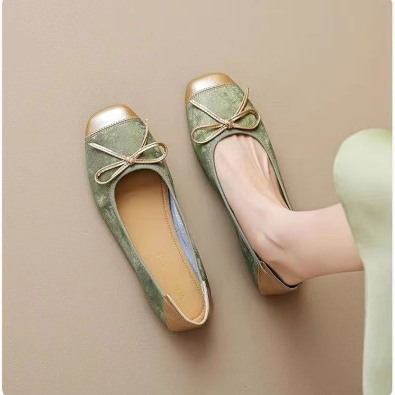 2026 primavera nuevo estilo francés zapato de ballet plana al por mayor un pedazo de zapato de huevo de suela suave para mujeres embarazadas zapatos solos
