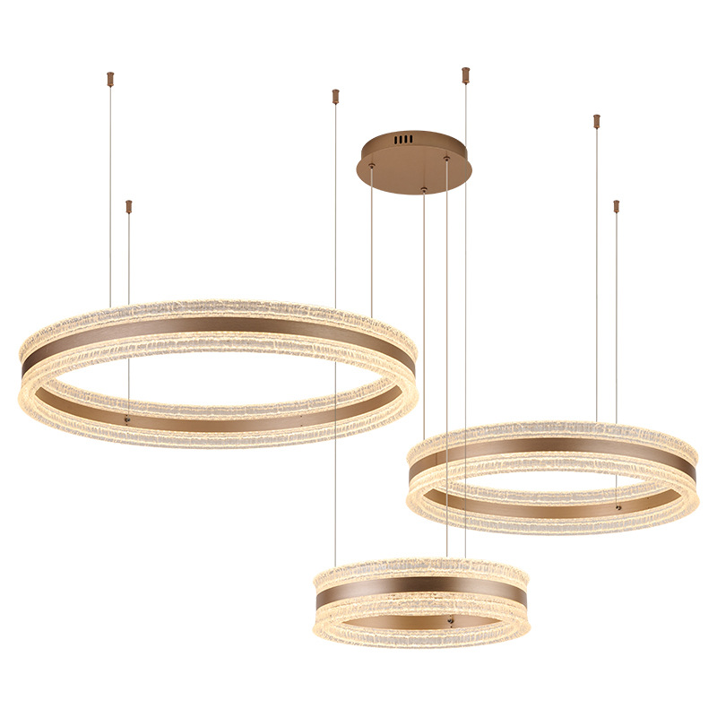 Grand View Garden Italia lujo ligero lámpara de sala de estar 2026 nuevo alto nivel de hielo agrietado lámpara de anillo Zhongshan lámparas 055L