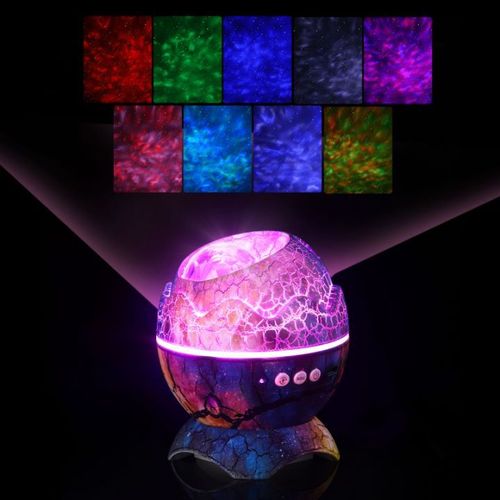 New LED Dinosaur Egg Bluetooth Music Aurora Galaxy Star Projector Ambient Crackle Creative Bedroom Night Light