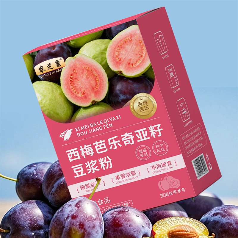 New Product: Nongzhi Kang Prunes, Guava, Chia Seed Soy Milk Powder, Meal Replacement Powder, High Dietary Fiber Fruit and Vegetable Powder New Product: Nongzhi Kang Prunes, Guava, Chia Seed Soy Milk Powder, Meal Replacement Powder, High Dietary Fiber Fruit and Vegetable Powder