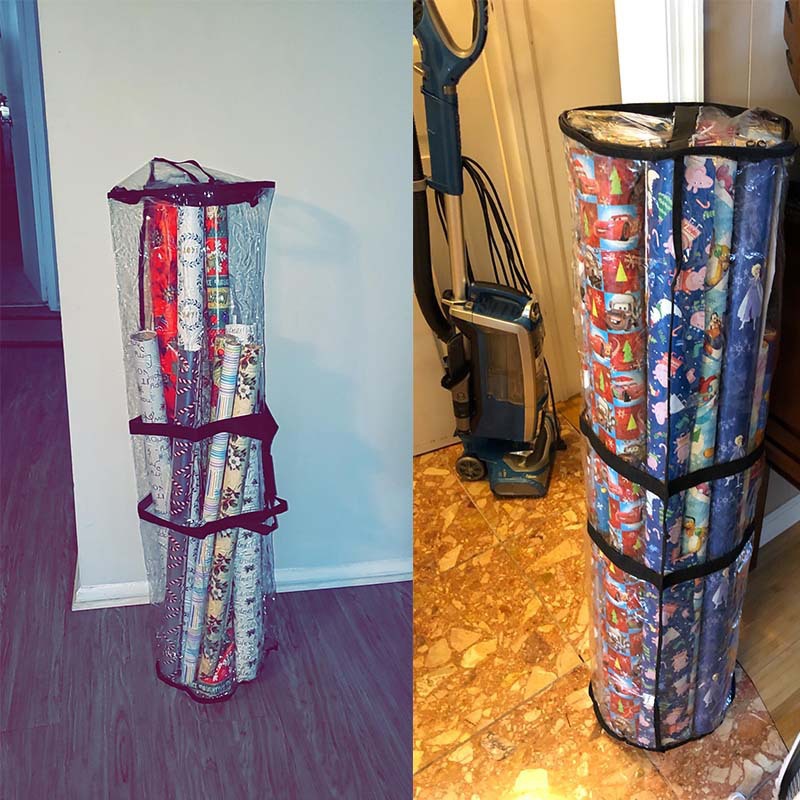 De alta calidad del fabricante de papel de embalaje de Navidad bolsa de almacenamiento transparente bolsa de almacenamiento con 20 rollos