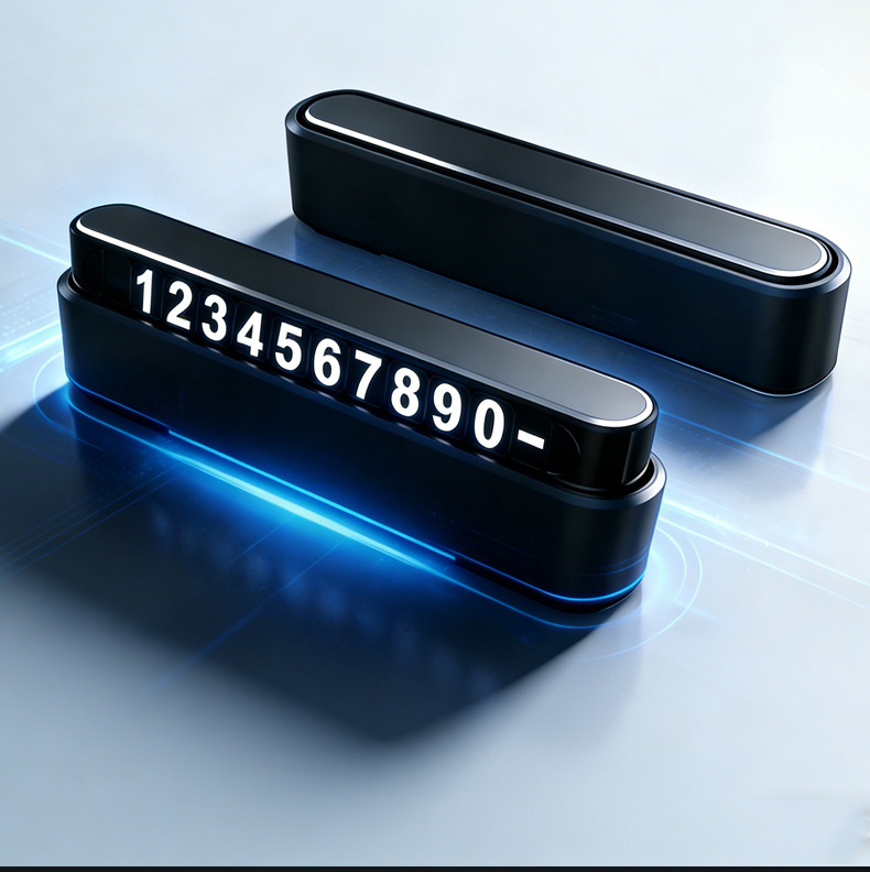 New Dual-Number Temporary Parking Sign, Car Moving Number Plate, Creative Hidden Temporary Parking Sign, Car Accessory