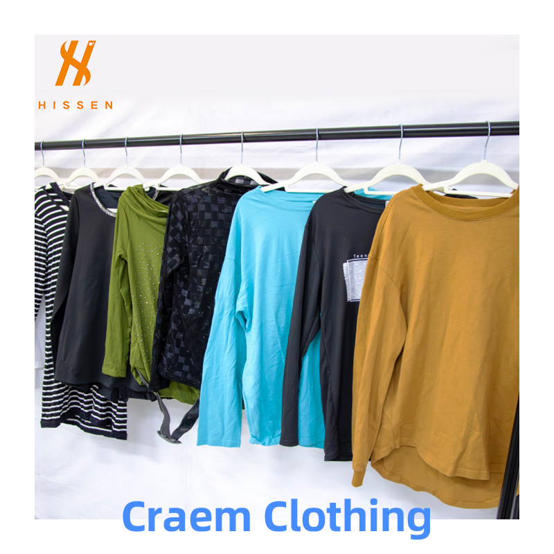 跨境旧衣服出口德国二手女装长袖T恤used long sleeve T-shirts