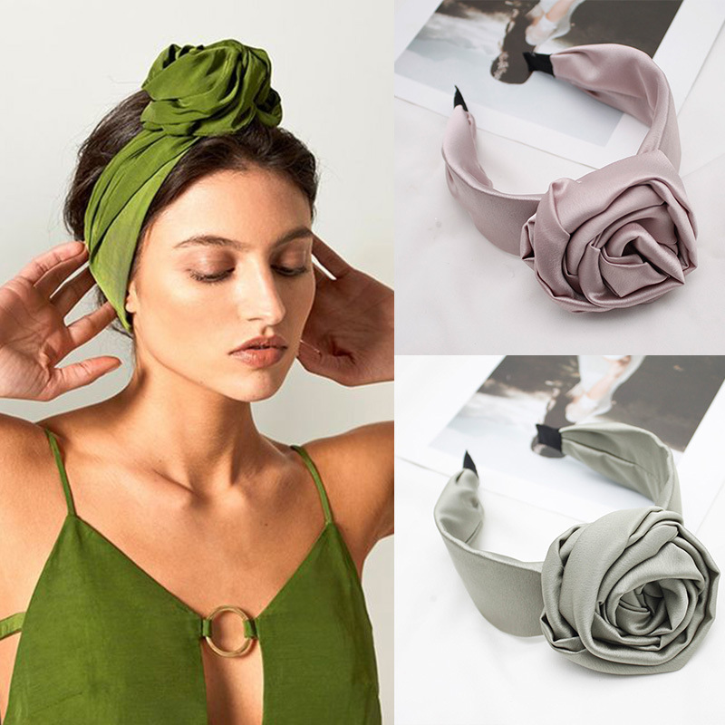 80g Weight Retro Solid Color Cloth Patchwork Hair Band 1 Piece