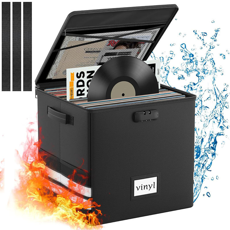 アマゾンクロスボーダー防火レコードボックス分割折りたたみ可能ビニールレコード収納バッグロック付き防水収納ボックス|undefined